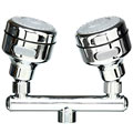 Double Head Chrome Shower Connector with Brass Swivel