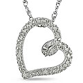 10k White Gold Diamond Heart Necklace (H-I, I2-I3)