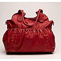OiOi Red Studded Leatherette Tote Diaper Bag