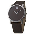 Movado Men's Museum Stainless Steel Case Brown Leather Strap Watch