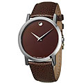 Movado Men's Museum Stainless Steel Case Brown Leather Strap Watch