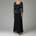 J Kara Women's Beaded Dress with Bolero Jacket