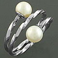 Stainless Steel Freshwater Pearl Bypass Ring (Italy)