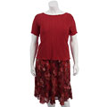 Connected Apparel Women's Plus Size 2-piece Skirt Set