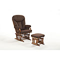 Hardwood and Chocolate Bow-back Glider Rocker