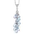 18k White Gold Blue Topaz/ 1/10ct TDW Diamond Necklace (H-I, I1)