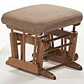 Hardwood and Medium Brown Ottoman
