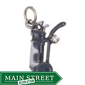 Sterling Silver Cubic Zircona Enamel Women's Golf Bag Charm