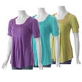 Nicole Ricci Women's Embellished Square Neck Knit Top