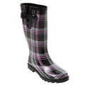 Bamboo by Journee Women's Plaid Rain Boots