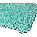 Handmade Jersey T-shirt Blue-Green Cotton Shag Rug (3' Round)
