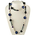 Maddy Emerson Lapis, Onyx, Amethyst and FW Pearl Endless Necklace (3-8 mm)
