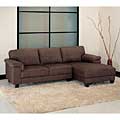 Capri Dark Brown Microsuede Sectional Sofa