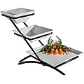 Black Prestige Porcelain Diamond Platter Tier
