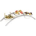 Arched Platinum Tabletop Lily Bowl Holder Set