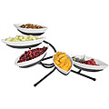 Sierra Black and White 5-canoe Serving Tier