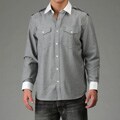 Report Collection Men's Slim Fit Military Chambray Shirt