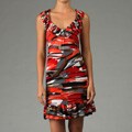Pink Polka Dot Women's Ruffled Tie-back Dress