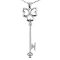 Sterling Silver Diamond Accent Key Necklace