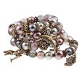 Sweet Romance Burnished Bronze Faux Pearl 'Creatures' Spiral Bracelet