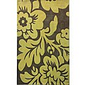 Hand-tufted Floral Yellow / Olive Rug (7'6 x 9'6)