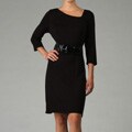 Sharagano Women's ITY Asymmetrical Belted Dress