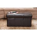 Nottingham Brown Leather Folding Storage Ottoman