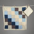 Mia Belle Baby Blue Fantasy Patchwork Blanket and Pillow