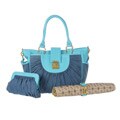 Mia Belle Baby Denim & Turquoise Diaper Bag