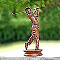 'Golf Player' Wood Sculpture (Indonesia)
