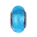 Signature Moments Sterling Silver Baby Blue Murano Glass Bead