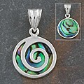 Sterling Silver Swirl Abalone Shell Pendant (Thailand)