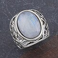 Sterling Silver Floral Moonstone Ring (Thailand)