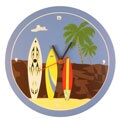 Surfing 10-inch Round Wall Clock