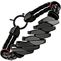 Invicta Elements Men's Black Steel and Leather Bracelet