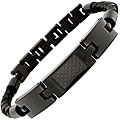 Invicta Elements Men's Black Steel and Leather Bracelet