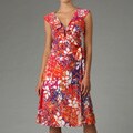 Jones New York Women's Confetti Leaf Print Wrap Dress