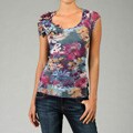 Sweet Pea Women's Flower Scoop Neck Top