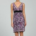 Connected Apparel Women's Tie-back Print Dress