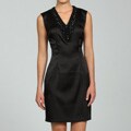 Connected Apparel Women's Beaded V-neck Sheath Dress
