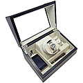 Heiden Black Leather Single Watch Winder Charging Valet Station