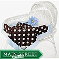 Baby Blue and Brown Polka Dot Luxury Baby Blanket