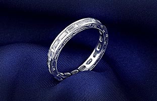 Tacori IV Sterling Silver Cubic Zirconia Baguette Eternity Band