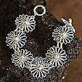 Silver 'Daisy Chain' Flower Bracelet (Peru)