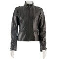 Kenneth Cole Women's Black Leather Scuba Jacket