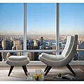 Albury White Bi-Cast Faux Leather Chair with Ottoman