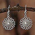 Sterling Silver 'Daisy Chain' Flower Earrings (Peru)