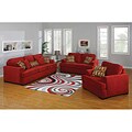 Brooke 3-piece Red Microfiber Sofa, Loveseat, and Chair Set