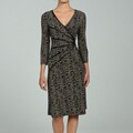 Connected Apparel Women's Wrap Style Dress