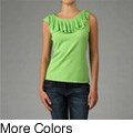 Adrienne Vittadini Women's Sleeveless Ruffle Top